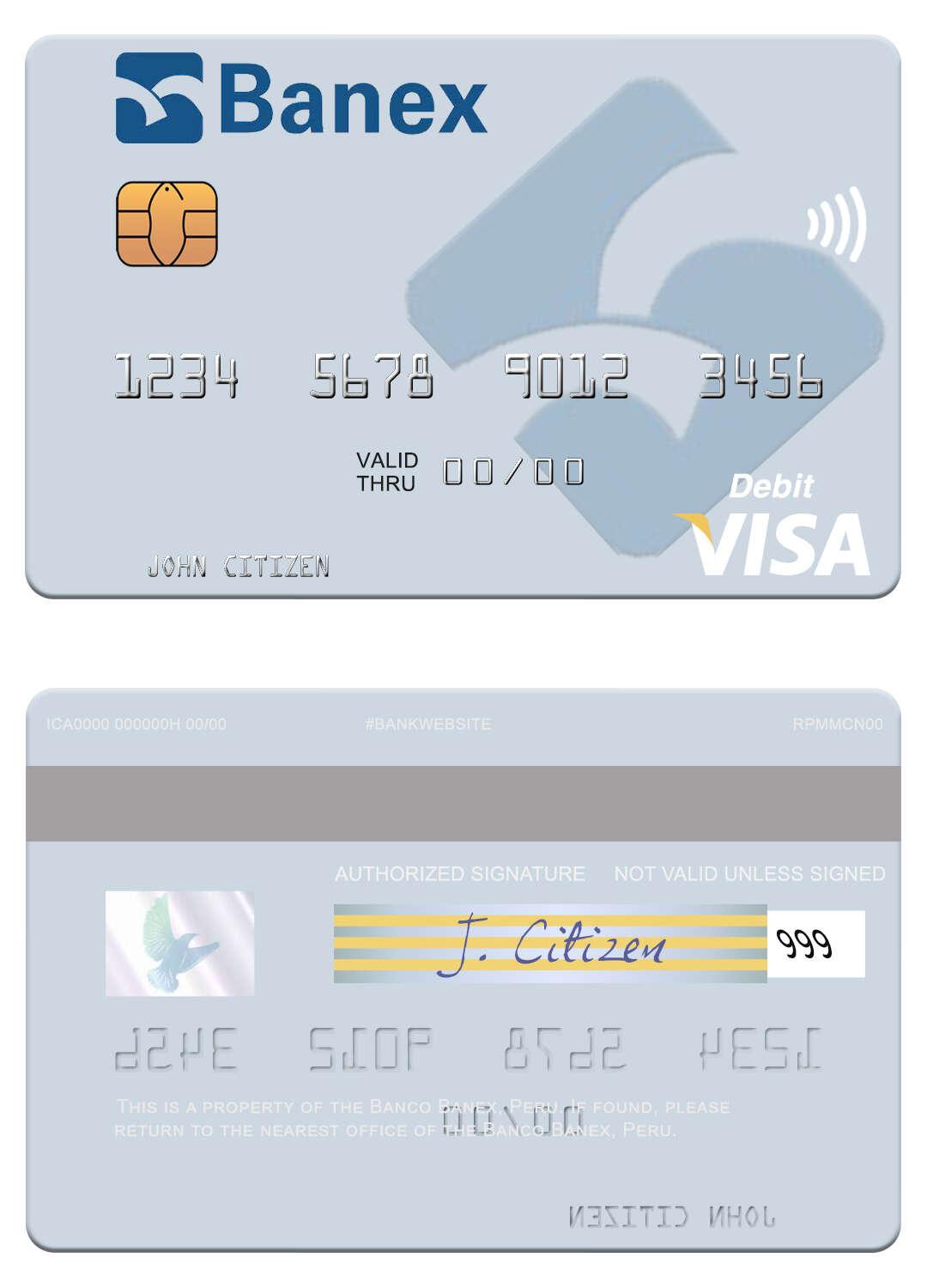 Peru Banco Banex visa debit card